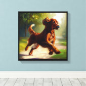 Ierse Setter-hond Canvas Afdruk (Insitu (Houten vloer))