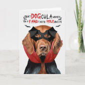 Ierse Setter Hond Grappig Count DOGcula Halloween Feestdagen Kaart (Voorkant)