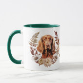 Ierse setter hond herfst krans mok (Links)