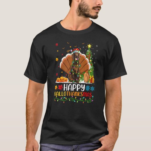 Ierse Setter Hond Ierse Setter Hellothanksmas T-shirt (Voorkant)