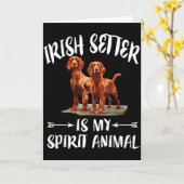 Ierse Setter Hond Is Mijn Geestdier Kaart (Gele Bloem)