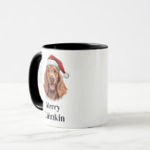 Ierse Setter Hond Kerstman Hoed Kerstmis Mok (Voorkant links)