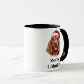 Ierse Setter Hond Kerstman Hoed Kerstmis Mok (Voorkant rechts)