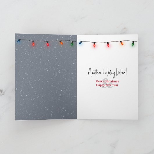 Ierse Setter hond likt een bevroren paal Feestdagen Kaart (Binnen)