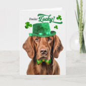 Ierse setter hond Lucky St Patrick's Day Feestdagen Kaart (Voorkant)