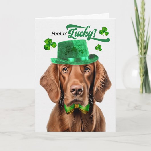 Ierse setter hond Lucky St Patrick's Day Feestdagen Kaart (Voorkant)