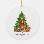 Ierse Setter Hond Persoonlijke Kerstmis Keramisch Ornament (Achterkant)
