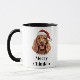 Ierse Setter Hond Santa Hat Kerstmis Mok