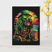 Ierse Setter Hond Sungles St Patricks Day Bier Pop Kaart (Gele Bloem)
