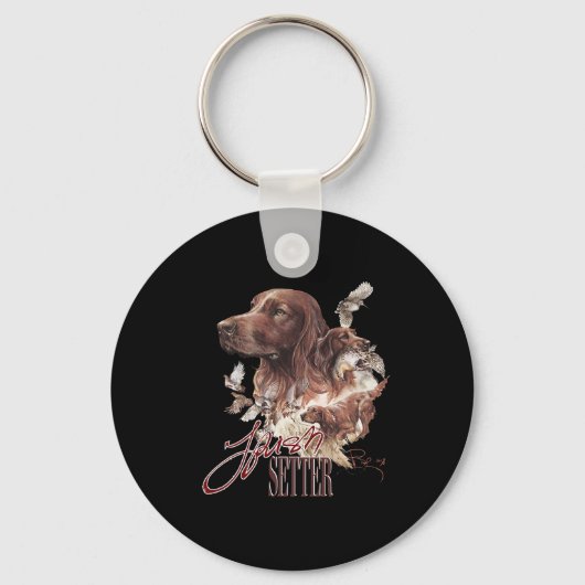 Ierse Setter hondenliefhebbers  Sleutelhanger (Voorkant)