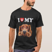 Ierse Setter Ik Hart Mijn Hond Funny Dog Lover T-shirt (Voorkant)