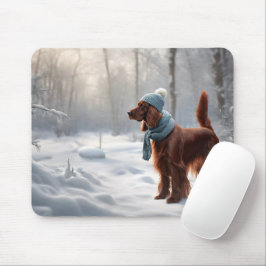Ierse Setter in de winter Bossen Muismat