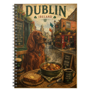 Ierse Setter in Dublin Vintage Reis Kunst Notitieboek