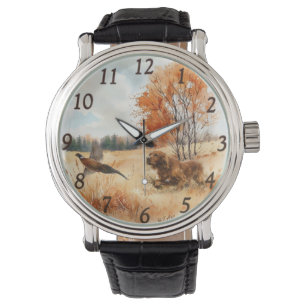 Ierse Setter in het Veld – Fazantenjacht Elegant Horloge
