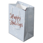 Ierse setter in sneeuwvlokken medium cadeauzakje (Achterkant Gekanteld)