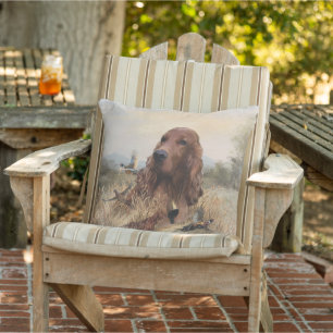 Ierse setter jacht fazant, kunst buitenkussen