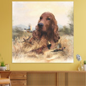 Ierse setter jacht fazant, kunst canvas afdruk (Insitu (Woonkamer))