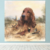 Ierse setter jacht fazant, kunst canvas afdruk (Insitu (Houten vloer))