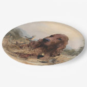 Ierse setter jacht fazant, kunst papieren bordje (Gekanteld)