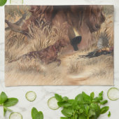 Ierse setter jacht fazant, kunst theedoek (Gevouwen)