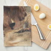 Ierse setter jacht fazant, kunst theedoek (Quarter Fold)