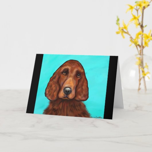 Ierse Setter Kaart (Gele Bloem)