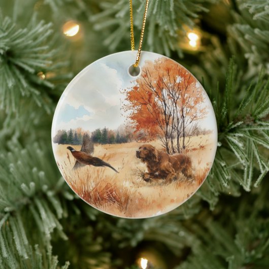Ierse Setter Keramisch Ornament (Boom)