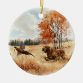 Ierse Setter Keramisch Ornament (Voorkant)
