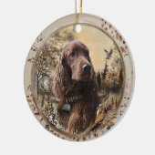 Ierse Setter Keramisch Ornament (Links)