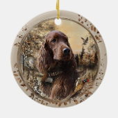 Ierse Setter Keramisch Ornament (Achterkant)