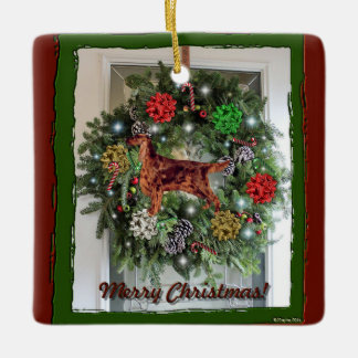 Ierse Setter Keramische Kerst Ornament