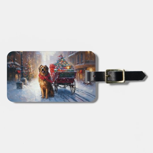 Ierse Setter Kerst Feestelijke Periode Bagagelabel (Voorkant horizontaal)