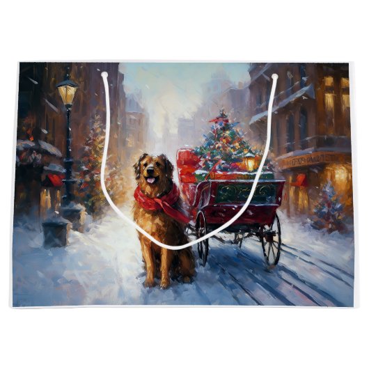 Ierse Setter Kerst Feestelijke Periode Groot Cadeauzakje (Voorkant)