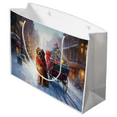 Ierse Setter Kerst Feestelijke Periode Groot Cadeauzakje (Achterkant Gekanteld)