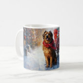 Ierse Setter Kerst Feestelijke Periode Koffiemok (Voorkant links)