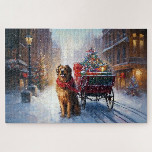 Ierse Setter Kerst Feestelijke Periode Legpuzzel (Horizontaal)