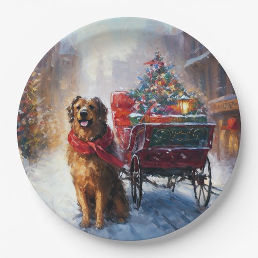 Ierse Setter Kerst Feestelijke Periode  Papieren Bordje (Voorkant)