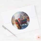 Ierse Setter Kerst Feestseizoen Ronde Sticker (Envelop)