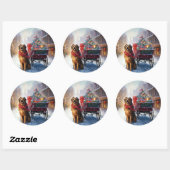 Ierse Setter Kerst Feestseizoen Ronde Sticker (Vel)