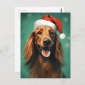 Ierse Setter Kerstborstel schilderen kunstwerk Briefkaart (Voorkant / Achterkant)