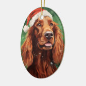 Ierse Setter Kerstborstel schilderen kunstwerk Keramisch Ornament (Links)
