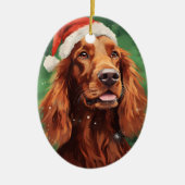 Ierse Setter Kerstborstel schilderen kunstwerk Keramisch Ornament (Voorkant)