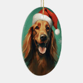 Ierse Setter Kerstborstel schilderen kunstwerk Keramisch Ornament (Rechts)
