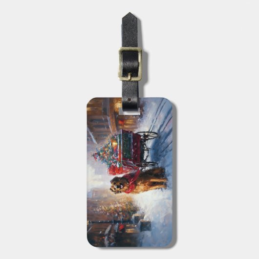 Ierse Setter Kerstfeestijd Bagagelabel (Voorkant verticaal)