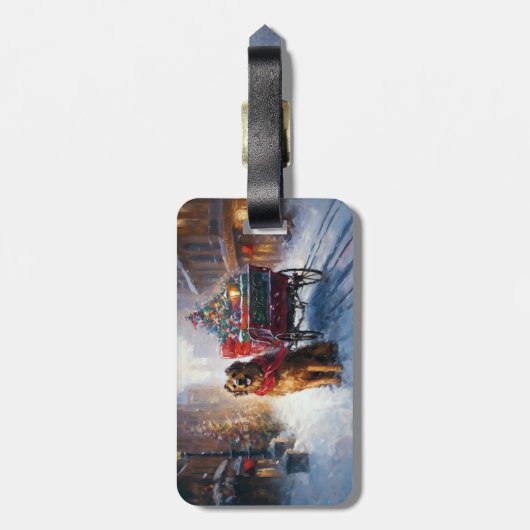 Ierse Setter Kerstfeestijd Bagagelabel (Achterkant verticaal)