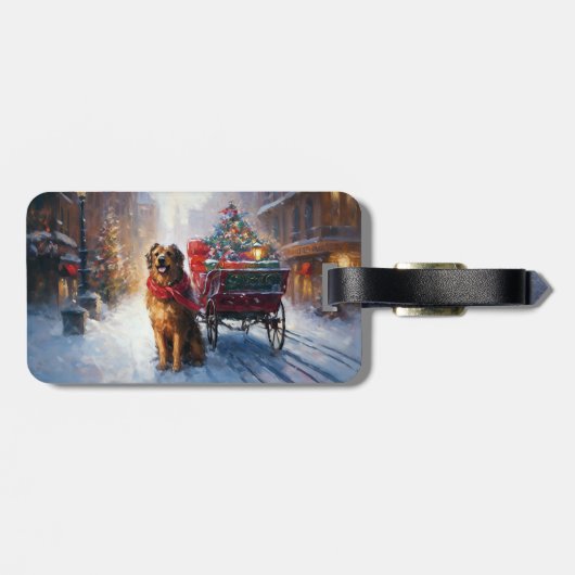 Ierse Setter Kerstfeestijd Bagagelabel (Achterkant horizontaal)