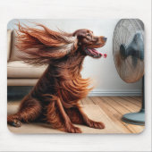 Ierse Setter koelt af door een ventilator Muismat (Voorkant)