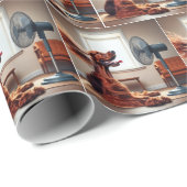 Ierse Setter koelt af voor een ventilator Cadeaupapier (Rol Hoek)