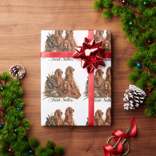 Ierse Setter ,Kunst  Cadeaupapier (Feestdagen Geschenken)