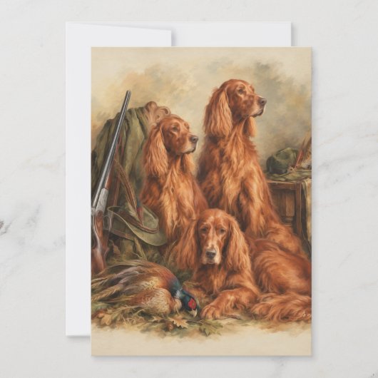 Ierse Setter ,Kunst Kaart (Voorkant)